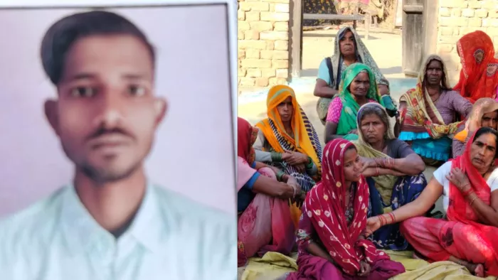 Pilibhit News: मृत किशाेर का फाइल फोटो और विलाप करते स्वजन।