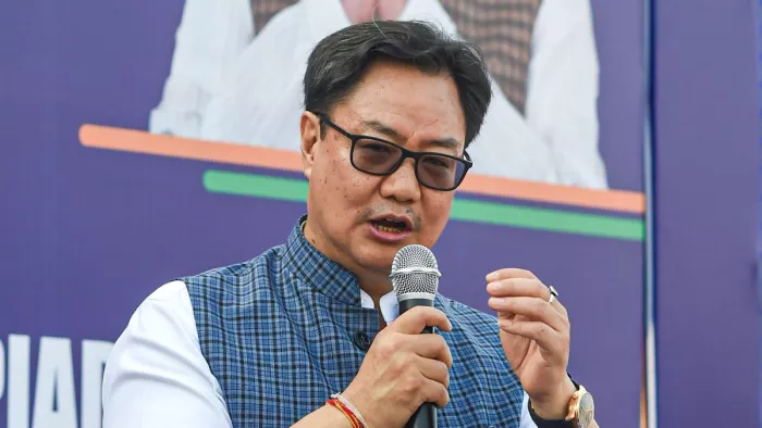 वक्फ कानून पर केंद्रीय मंत्री किरण रिजिजू ने रखी अपनी बात। (फाइल फोटो पीटीआई)