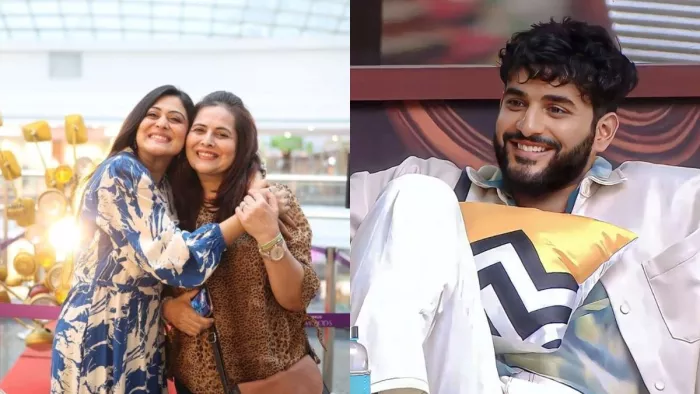 File Photo of Falaq Naaz With her Mother (Left) and Abhishek Malhan (Right)