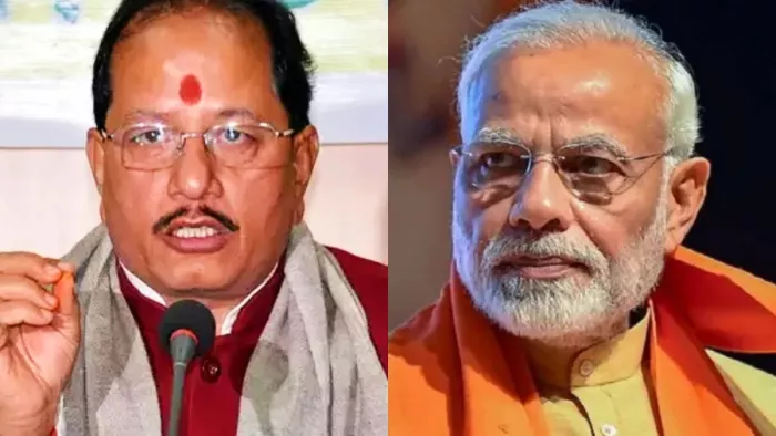 बिहार के डिप्टी CM विजय सिन्हा और प्रधानमंत्री नरेन्द्र मोदी। (फाइल फोटो)