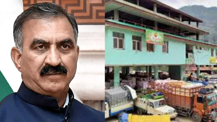 मुख्यमंत्री सुखविंदर सिंह सुक्खू व एपीएमसी की दुकानों का प्रतीकात्मक फोटो।