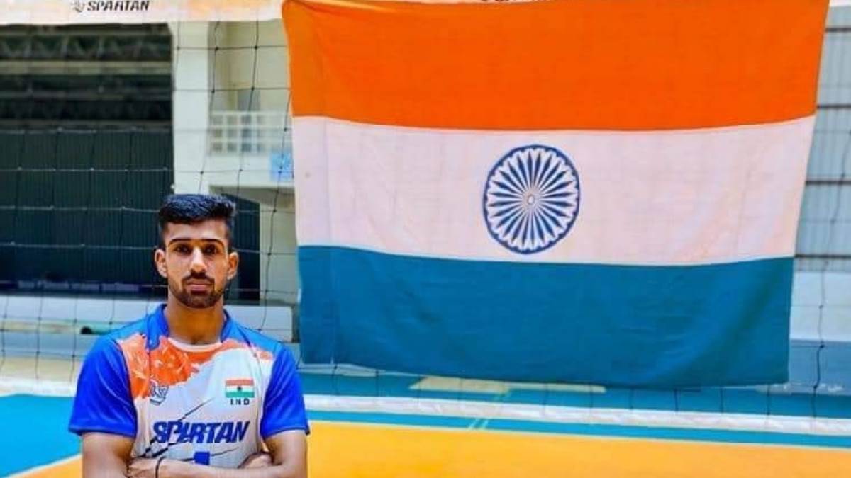 shekhar of village popra karnal selected in under 18 volleyball team for asian volleyball championship