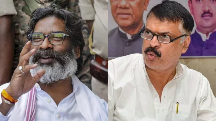 झारखंड के मुख्यमंत्री हेमंत सोरेन और कांग्रेस प्रदेश अध्यक्ष राजेश ठाकुर। (फाइल फोटो)