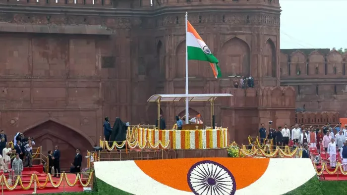 लाल किले की प्राचीर से पीएम मोदी का पाकिस्तान को कड़ा संदेश। (फोटो- पीटीआई)