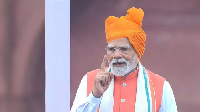 लाल किला से पीएम का ट्रंप को साफ संदेश। (फोटो- स्क्रीन ग्रैब)