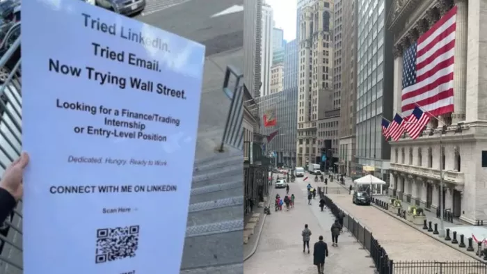 1000 जॉब रिजेक्‍शन.. न्‍यूयॉर्क में पोस्‍टर लेकर सड़क पर नौकरी मांगता दिखा युवक; वायरल हुआ तरीका