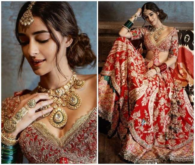 Chunky Pandey Daughter Ananya Panday Bridal look Goes Viral on Social Media Netizens Mesmerized By Her Dulhan Avtar