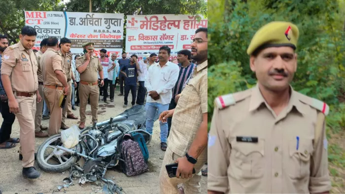कानपुर-सागर हाईवे पर डंपर ने बाइक सवार को मारी टक्कर, हेड कांस्टेबल समेत दो की मौत