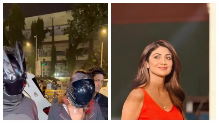 Shilpa Shetty and Raj Kundra in Mask