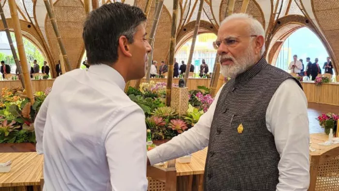समिट के पहले दिन भारतीय मूल के ब्रिटिश PM सुनक से प्रधानमंत्री नरेन्द्र मोदी की मुलाकात