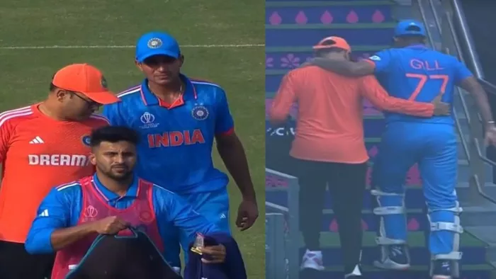 iND vs NZ: शुभमन गिल रिटायर्ड हर्ट होकर ड्रेसिंग रूम लौटे।