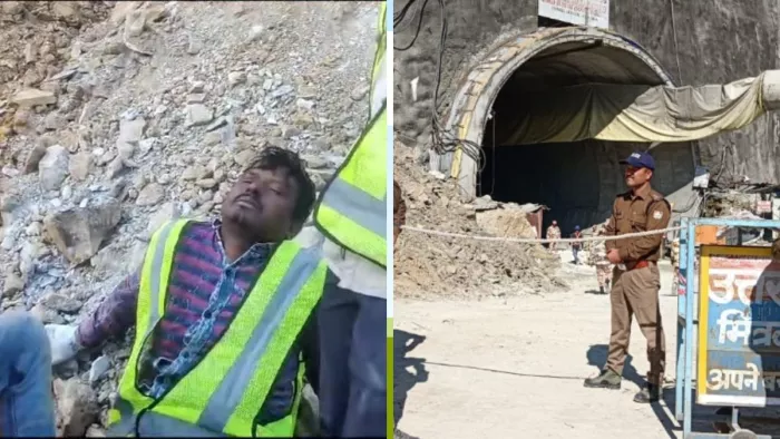 रेस्क्यू कार्य के समय कैविटी वाले क्षेत्र से भारी मलबा गिरा, मजदूर चोटिल