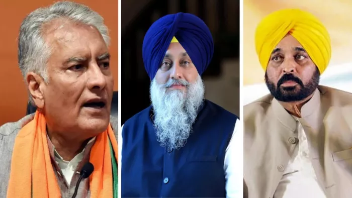 बीजेपी प्रदेश प्रधान सुनील जाखड़, शिअद के अध्यक्ष सुखबीर सिंह बाद और पंजाब के सीएम भगवंत मान