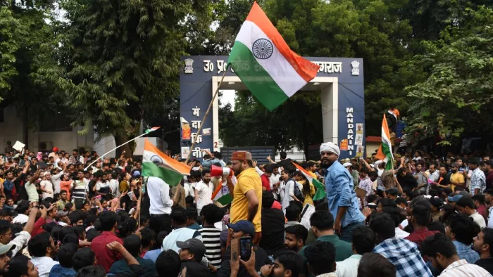 लोक सेवा आयोग के बाहर इस तरह विरोध प्रदर्शन करते प्रतियोगी। जागरण