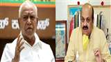 भाजपा केंद्रीय संसदीय बोर्ड के सदस्य बीएस येदियुरप्पा और मुख्यमंत्री बसवराज बोम्मई की फाइल फोटो।