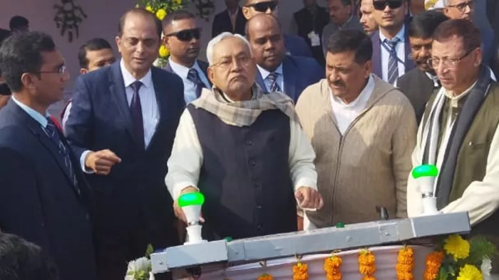 CM Nitish Kumar Nawada Visit Photos : नीतीश कुमार ने गंगा जल आपूर्ति योजना का किया उद्घाटन