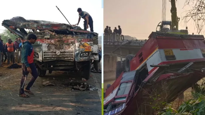 यूपी में बड़ा हादसा, यात्रियों से भरी रोडवेज बस एनएच 730 पर पलटी