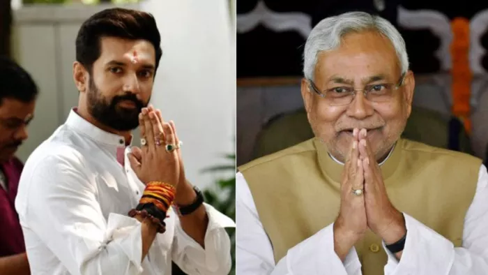 लोजपा (रामविलास) के अध्यक्ष चिराग पासवान और बिहार के सीएम नीतीश कुमार। फाइल फोटो PTI