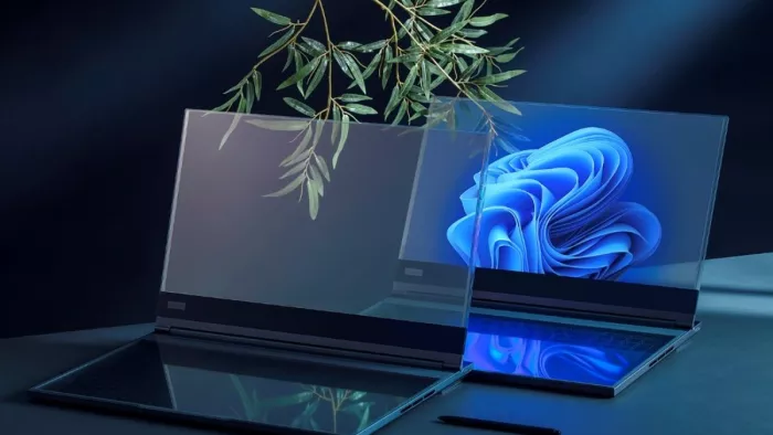 Lenovo के ट्रांसपेरेंट लैपटॉप की तस्वीरें सामने आई हैं। (फोटो- X @evleaks)