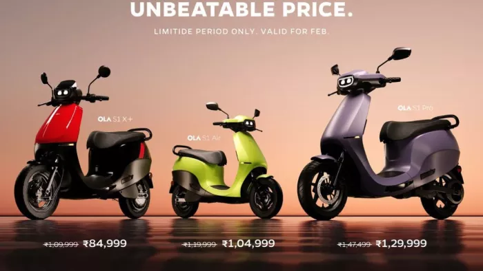 Ola S1 Pro, S1 Air और S1 X+ की कीमतों में 25 हजार रुपये तक की कटौती की गई है।