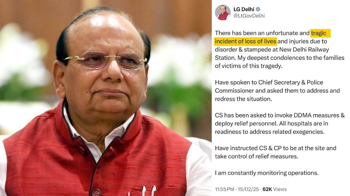 ncr ruckus over lg saxena tweet on new delhi railway station accident opposition parties raised questions