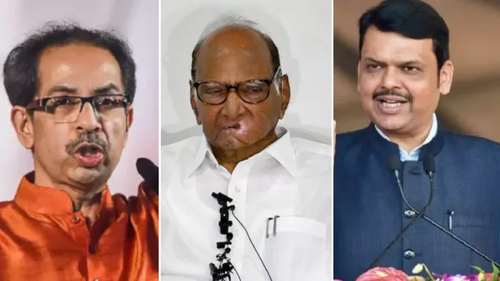 उद्धव ठाकरे, शरद पवार और देवेंद्र फडणवीस। ( फाइल फोटो )