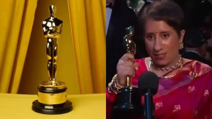 Oscars 2023 Guneet Monga Video: गुनीत मोंगा ने ऑस्कर अवार्ड्स 2023 में भाग लिया है।