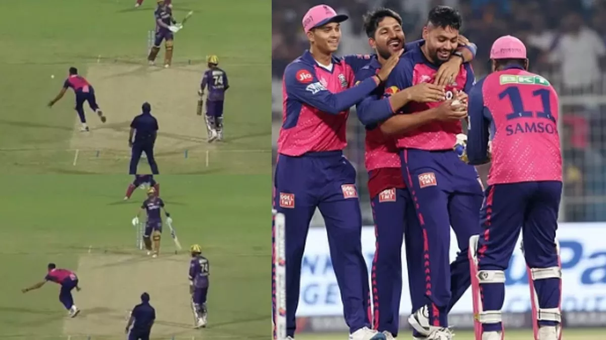 KKR vs RR: Avesh Khan ने एक हाथ से लपका Phil Salt का अविश्वसनीय कैच, फिर कप्तान संजू की तरफ इशारा कर मनाया स्पेशल जश्न - VIDEO