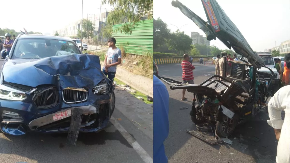 Noida Accident: तेज रफ्तार BMW कार ने ई-रिक्शा में मारी टक्कर, नर्स समेत दो की मौत