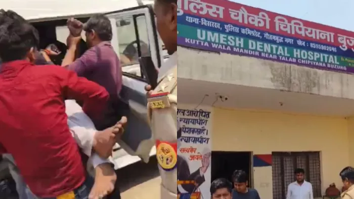 नोएडा पुलिस चौकी में फंदे से लटकता मिला शख्स। जागरण
