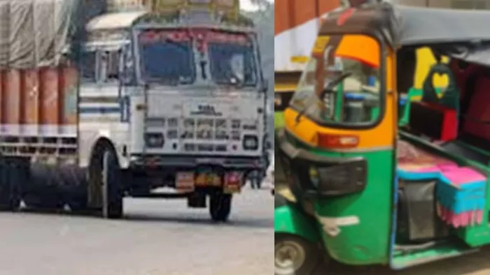 मुंडन संस्कार से लौट रही टेंपो खड़े ट्रक से भिड़कर पलटी