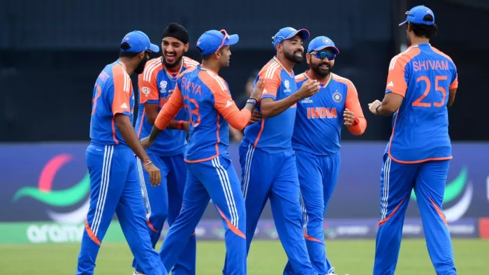टी20 वर्ड कप 2024 में एक मैच के दौरान टीम इंडिया। फाइल फोटो