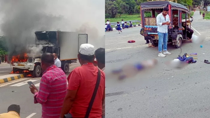 गढ़वा में सड़क हादसा! तेज रफ्तार पिकअप ने ऑटो को मारी टक्कर, 2 बच्चों की मौत; 5 घायल