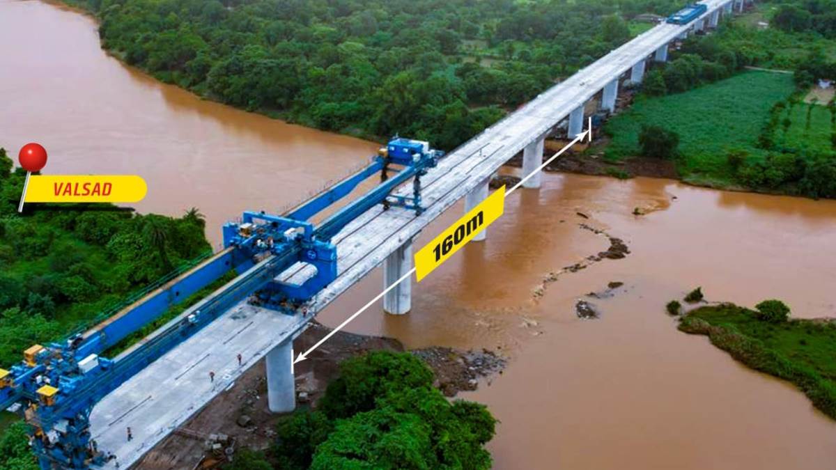 bullet train project bridge over kolak river completed nine out of 24 bridges on route constructed