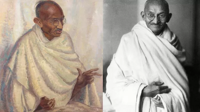 महात्मा गांधी की 94 साल पुरानी पेटिंग की नीलामी। फोटो- सोशल मीडिया