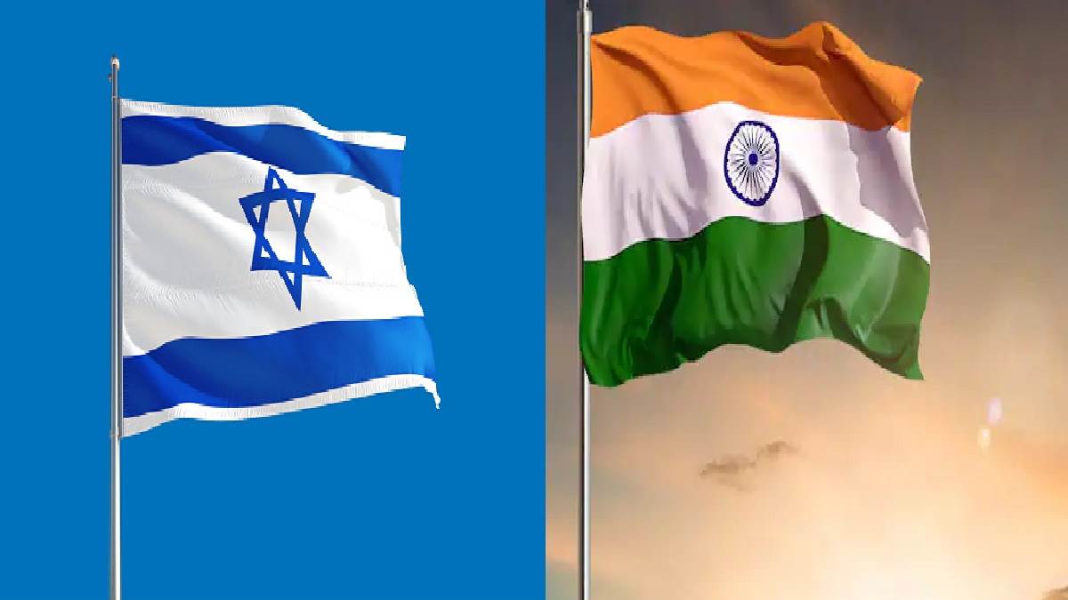 इजरायल और भारत के राष्ट्रीय ध्वज की फाइल फोटो