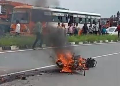 tragic accident moped fire kills farmer after bike collision