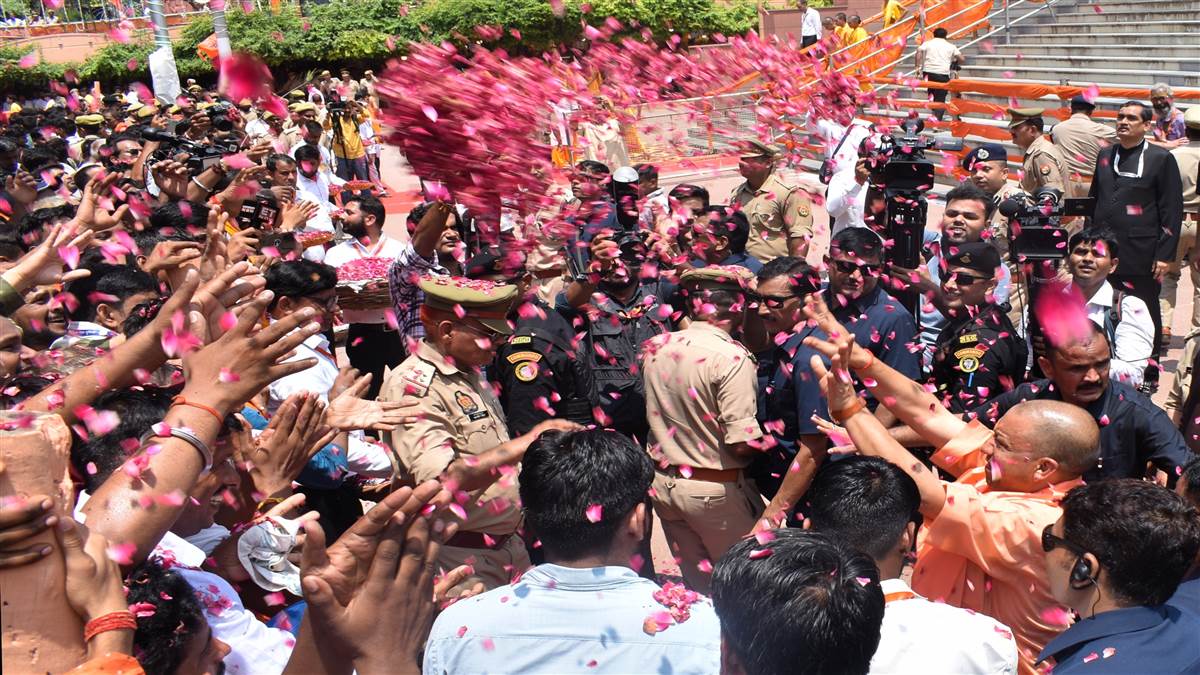 cm yogi launches 645 crore development projects in mathura