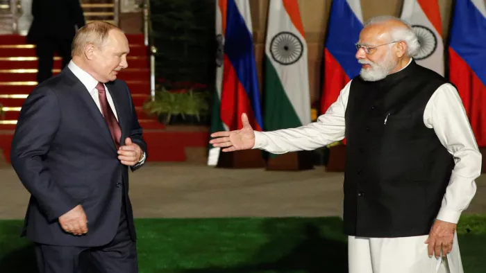 Putin Modi meeting in SCO Summit: पुतिन-मोदी की मुलाकात से क्या अमेरिका को लगी मिर्ची। एजेंसी।