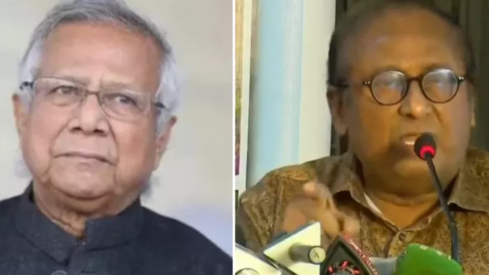 मोहम्मद यूनुस और प्रोफेसर शाहिदुज्जमां। (फाइल फोटो)