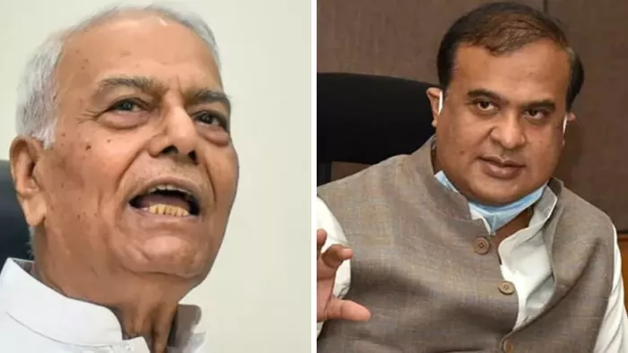 पूर्व भाजपा नेता यशवंत सिन्हा और असम सीएम हिमंत बिस्वा सरमा। फाइल फोटो