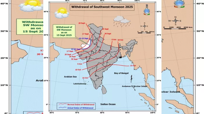 देश से इस बार समय से पहले ही मानसून लौटने लगा है।