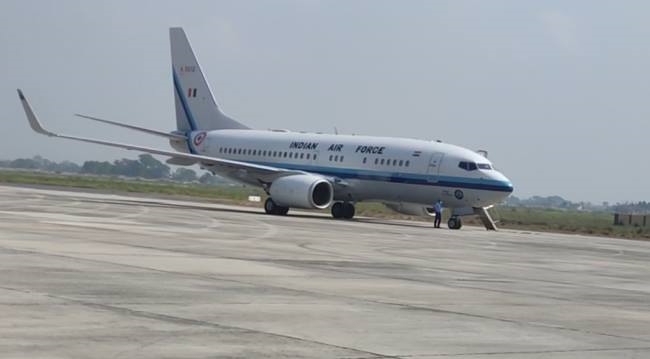 प्रधानमंत्री के विमान ने एयरपोर्ट पर किया लैंडिग पूर्वाभ्यास