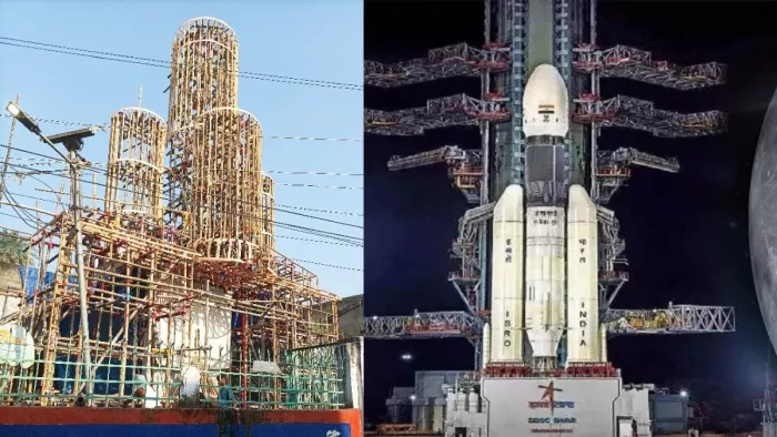 बिहारियों का अनोखा अंदाज, Chandrayaan-3 पर बने पंडाल में बिराजेंगी बड़ी देवी माता; कोलकाता से बुलाए गए स्पेशल कारीगर