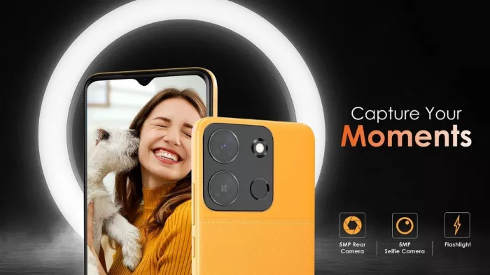 आईटेल A05s में 6.6-इंच HD+ डिस्प्ले और 5MP सेल्फी कैमरा है।