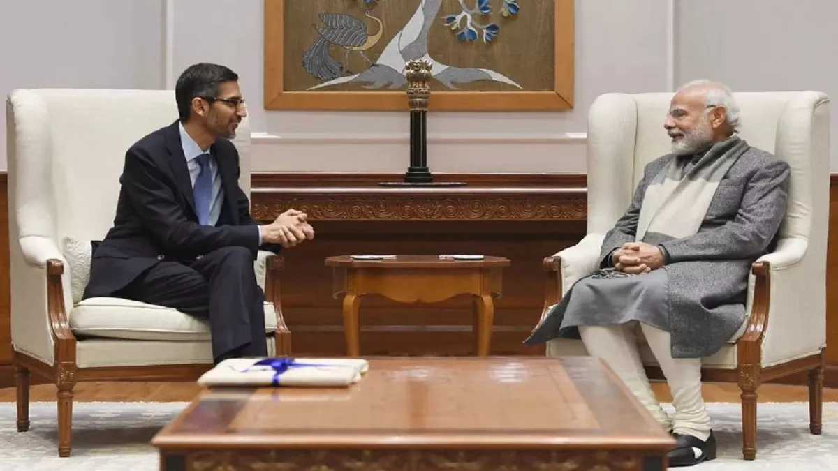 PM मोदी ने की गूगल के CEO सुंदर पिचाई से बात, ग्लोबल फिनटेक ऑपरेशन सेंटर खोलने के फैसले का किया स्वागत - PM Modi interacts with Google CEO Sundar Pichai discussed expanding