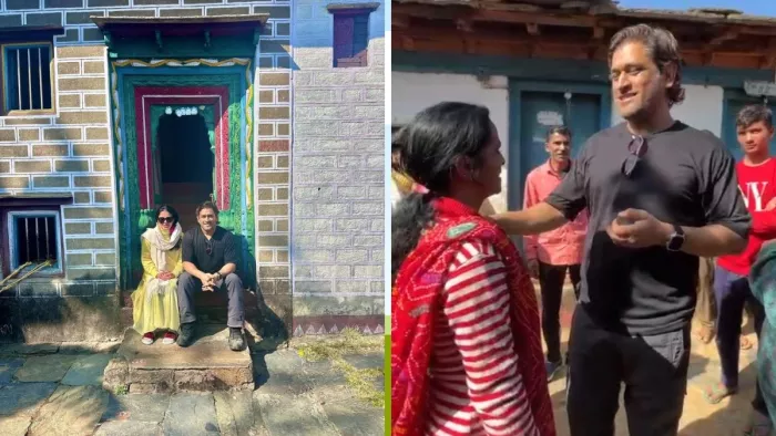 अल्मोड़ा में पैतृक गांव में पूर्व कप्तान महेंद्र सिंह धोनी और उनकी पत्नी साक्षी