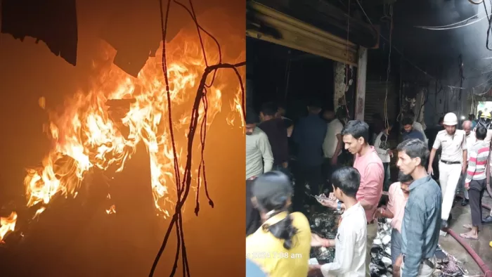 नालंदा में चाइना मार्केट में भीषण आग (जागरण)