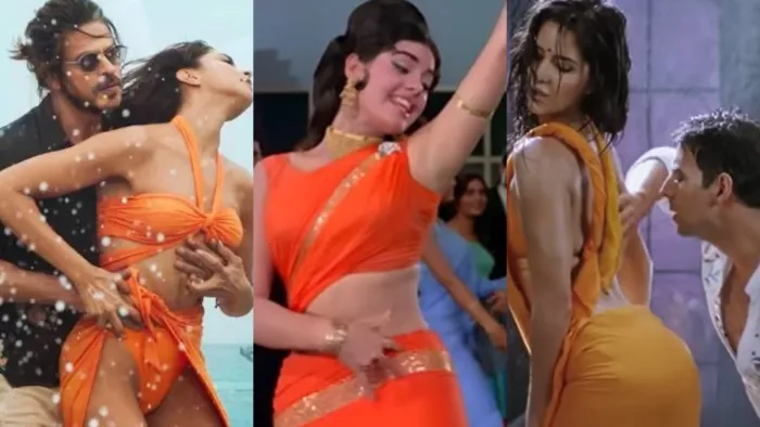 Besharam Rang Controversy before pathaan actress deepika padukone katrina kaif these actress flaunt bhagwa in films. Photo Credit/Youtube