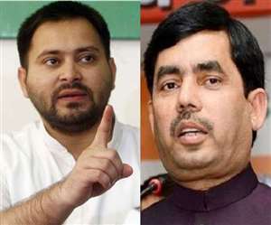 नेता प्रतिपक्ष तेजस्&zwj;वी यादव और भाजपा नेता शाहनवाज हुसैन की तस्&zwj;वीर ।